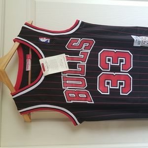 SCOTTIE PIPPEN CHICAGO BULLS PINSTRIPE JERSEY